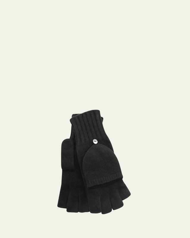 Jersey-Knit Cashmere Flip-Top Gloves
